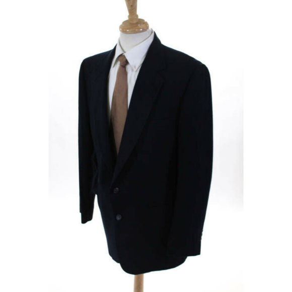Bill Blass Dark Blue Striped Blazer Jacket Sze 44L - Picture 2 of 7